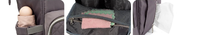 Sac à dos à langer noir ou gris - Leg™