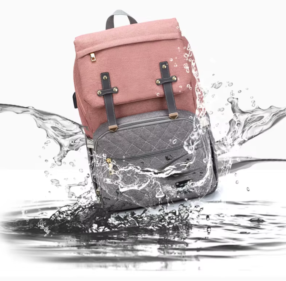Sac à dos à langer avec tapis à langer - Noir, beige, gris, bleu ou rose - Elmi™