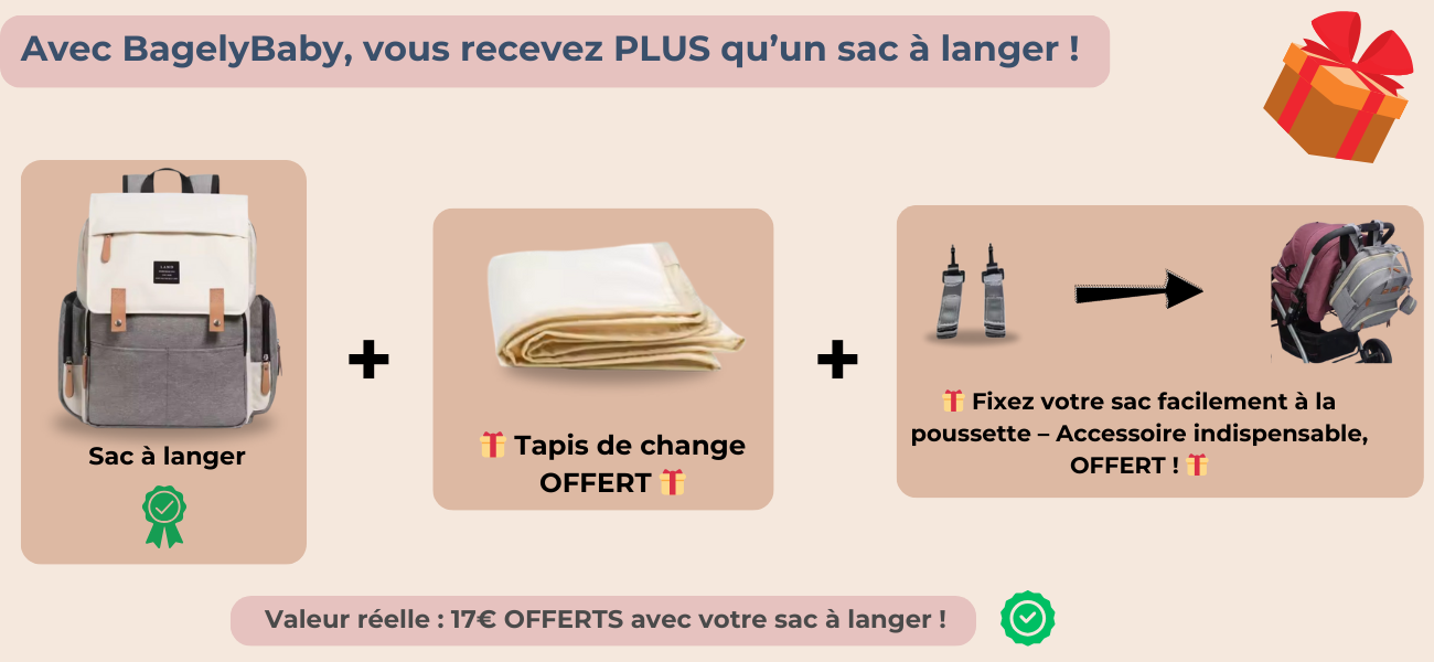 Sac à dos à Langer grande capacité en Noir, beige, gris ou bleu - BagelyNest
