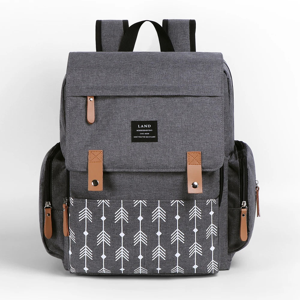 Sac à dos à Langer grande capacité en Noir, beige, gris ou bleu - BagelyNest