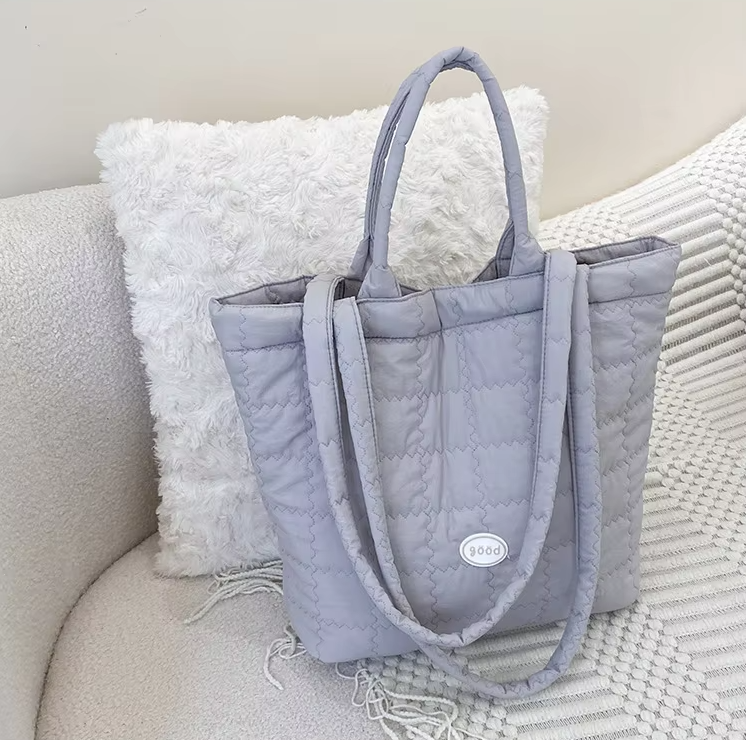 Sac à langer matelassé gris ou rose – Léger et grande capacité pour parents