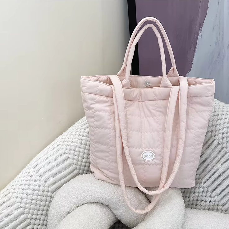 Sac à langer matelassé gris ou rose – Léger et grande capacité pour parents