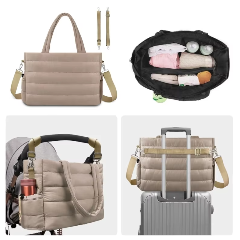 Sac à langer noir, beige ou rose – Élégant, grande capacité et multifonction