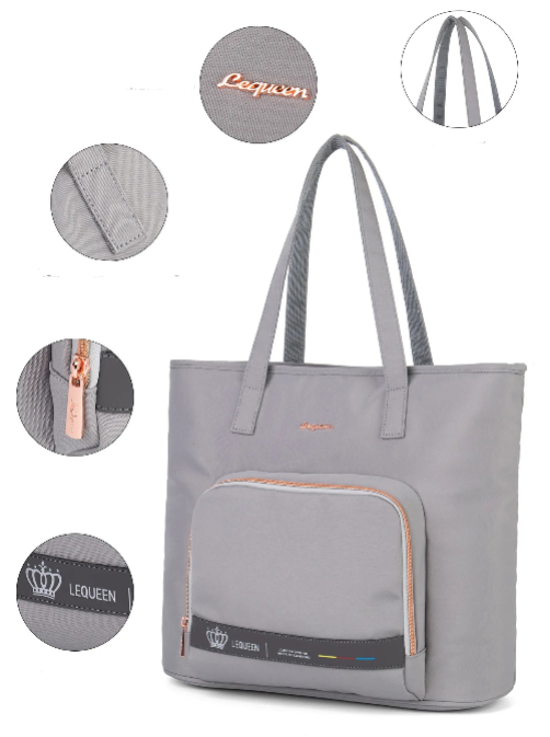 Sac à langer noir, rose ou gris (style tote) – Élégant, spacieux et multifonction