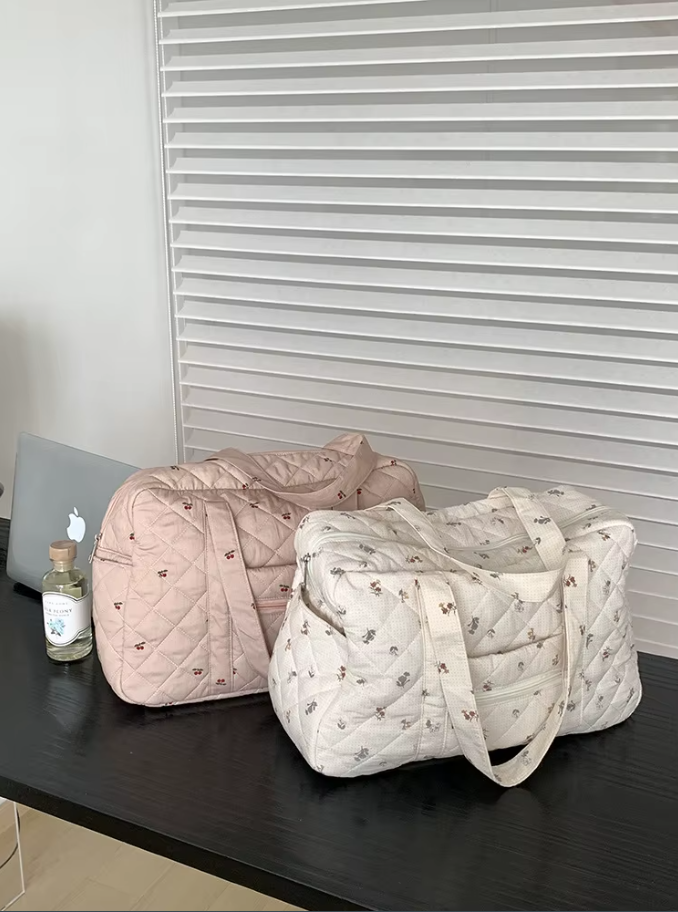 Sac à langer beige matelassé