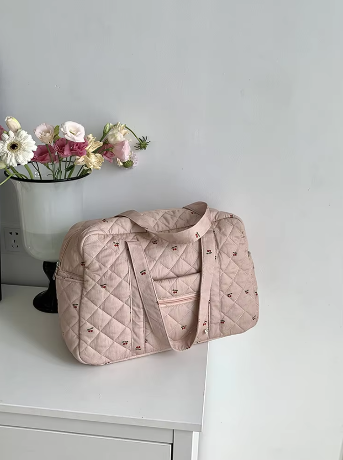 Sac à langer beige matelassé