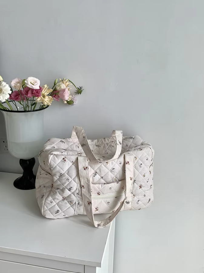 Sac à langer beige matelassé