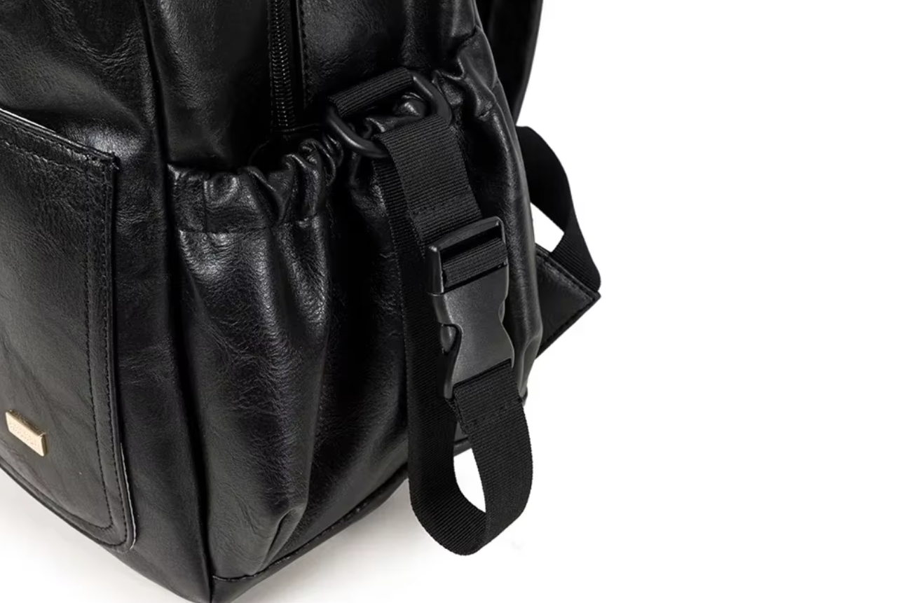 Sac à langer noir imperméable en cuir PU