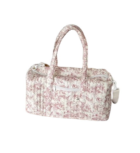 Sac à langer à main imperméable blanc et rose