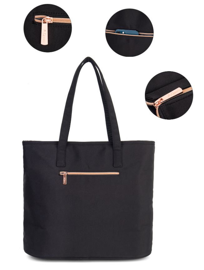 Sac à langer noir, rose ou gris (style tote) – Élégant, spacieux et multifonction