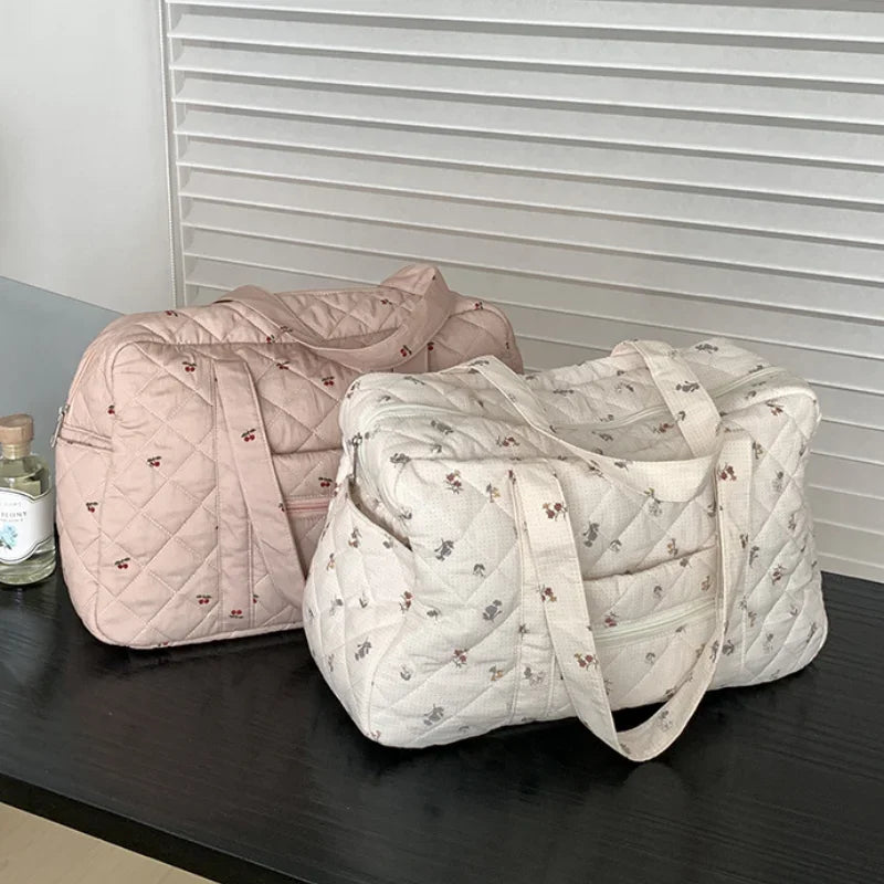 Sac à langer beige matelassé