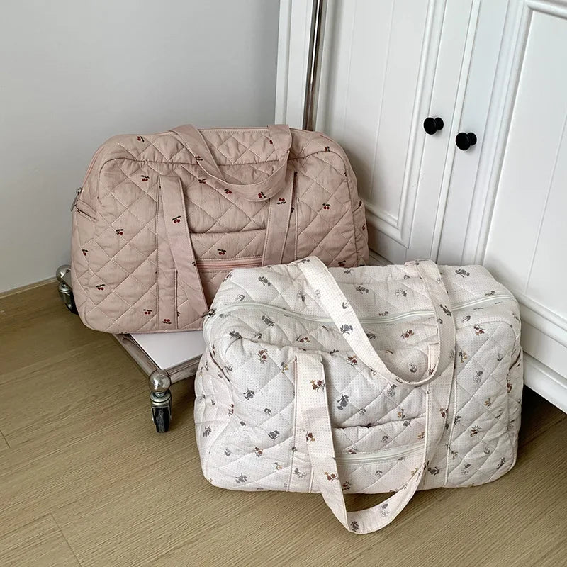 Sac à langer beige matelassé