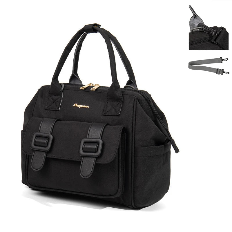 Sac à langer noir compact, pratique et élégant