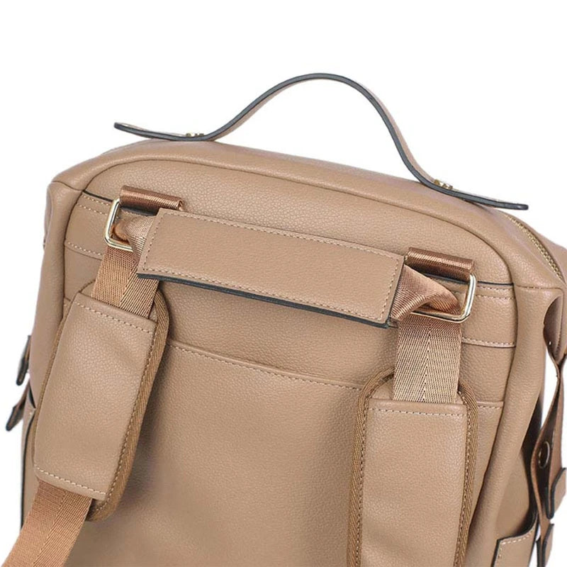 Sac à langer en cuir PU noir, beige ou marron