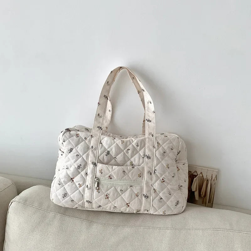 Sac à langer beige matelassé