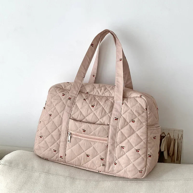 Sac à langer beige matelassé