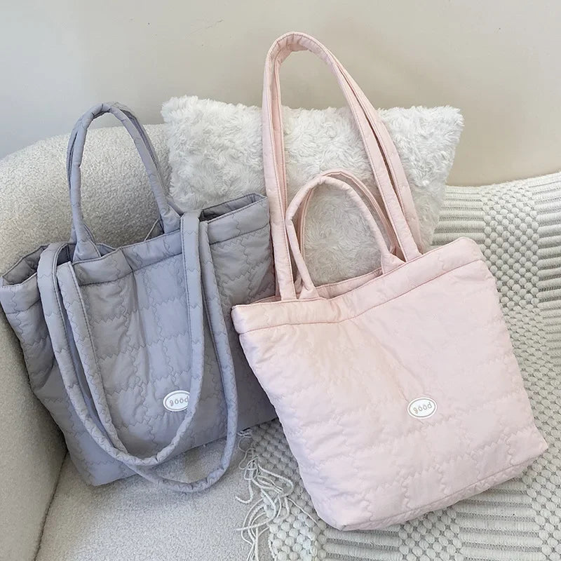 Sac à langer matelassé gris ou rose – Léger et grande capacité pour parents