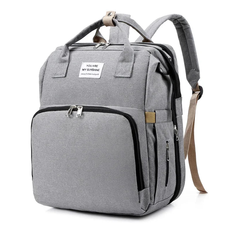 Sac à Langer Multifonction 3-en-1 – Lit d'appoint intégré Noir, gris