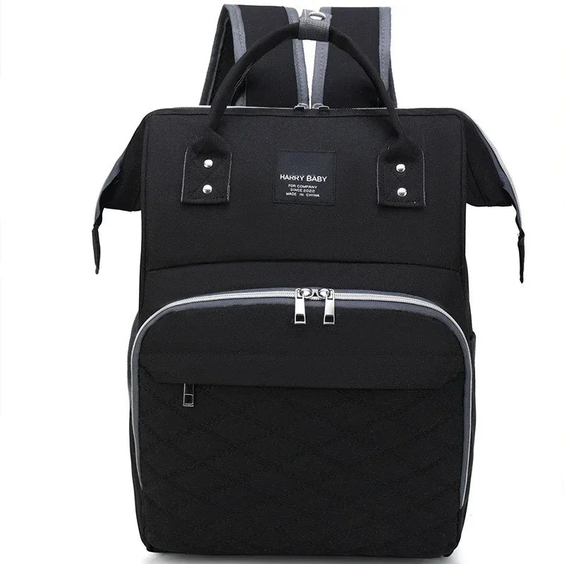 Sac à dos à langer grande capacité avec Port USB en noir, gris, bleu