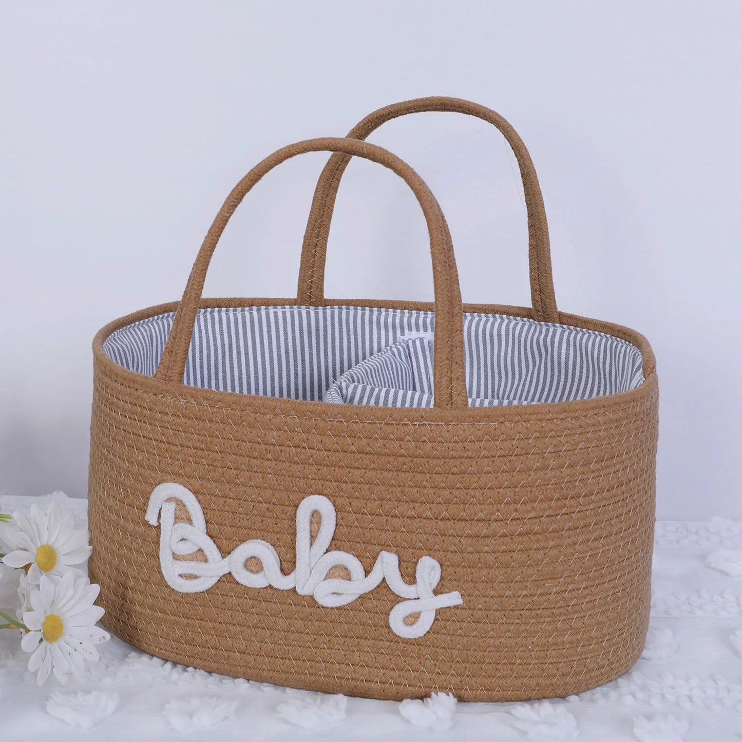 Sac à langer coton beige, gris ou marron - Sac baby